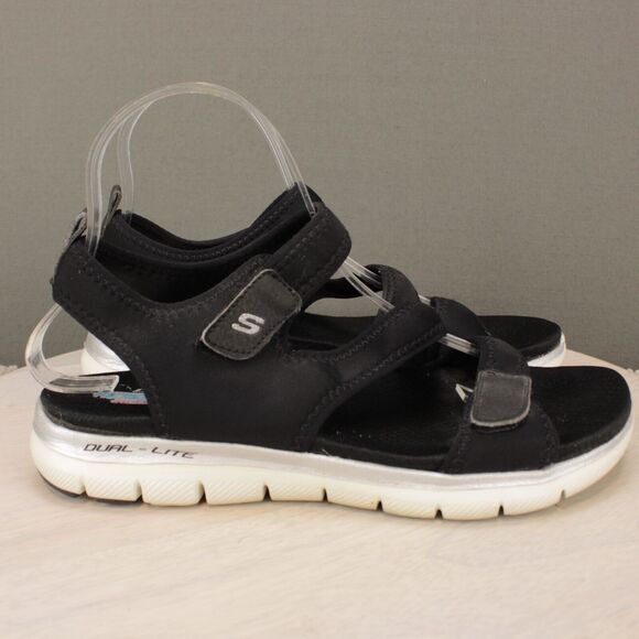 Skechers Shoes - Skechers Sandals Womens 8 Black Arch Fit Adjustable Straps Comfort